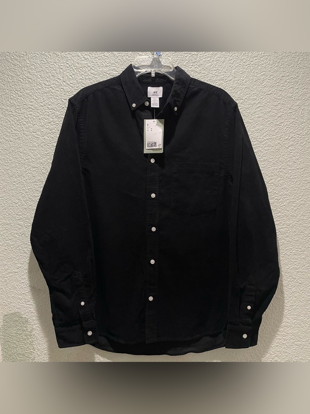 NWT H&M Corduroy Oxford M Regular Fit Cotton Work Career Office Goth QuietLuxury